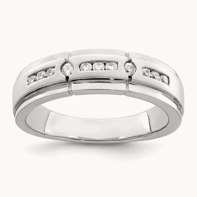 Satin and Polished Men's Ring, 0.25 ct tw