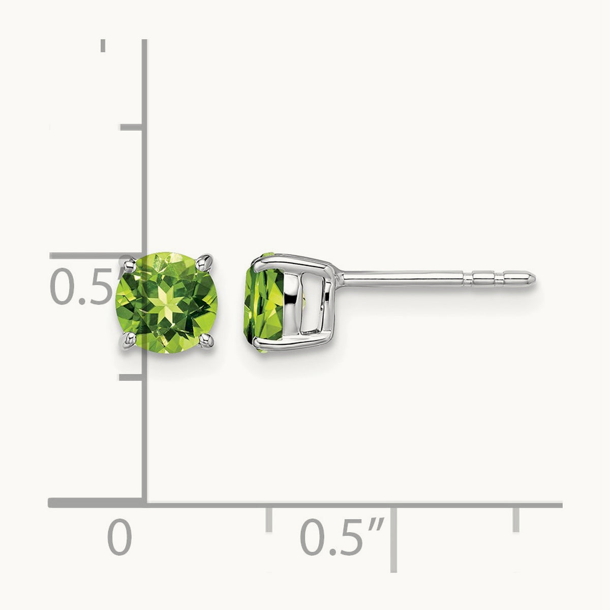 Round Peridot Earrings — 5.2mm