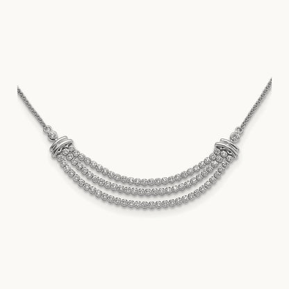 Adjust 3 Row Tennis Style Bolo Necklace, 2.25 ct tw Lab-Grown Diamond