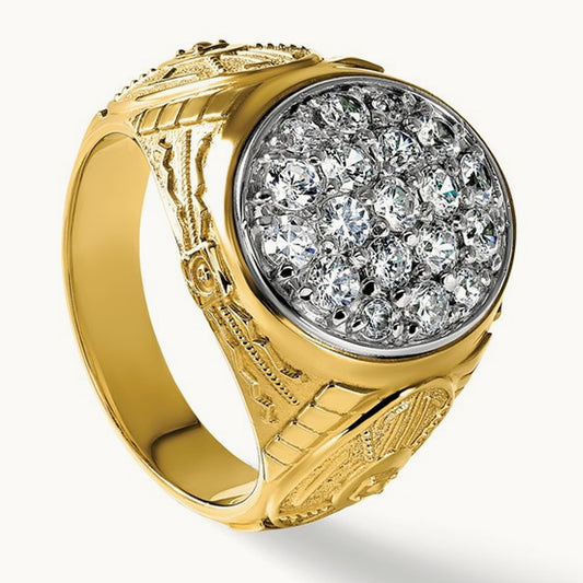 Oval Men's Cluster Ring, 1.50 ct tw Lab-Grown Diamond