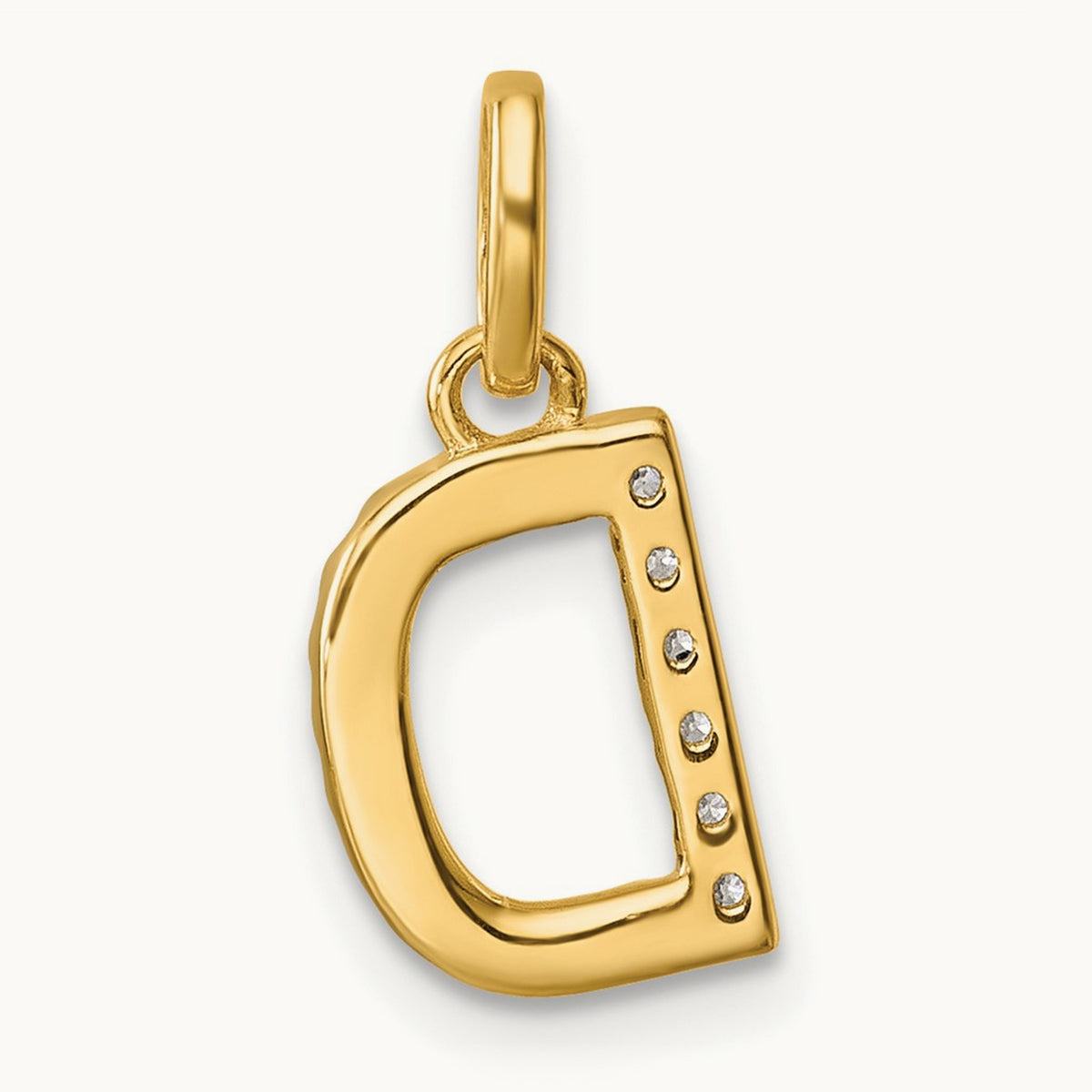 Twisted with Diamond Charm — 14K Yellow Gold, D