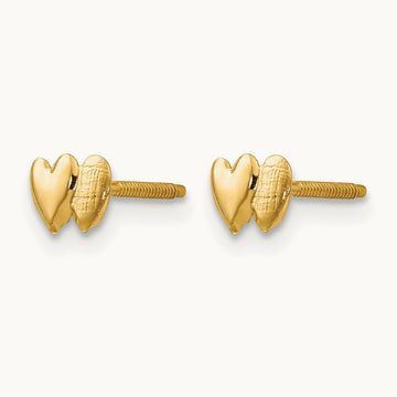 Madi K Double Heart Earrings, 14K