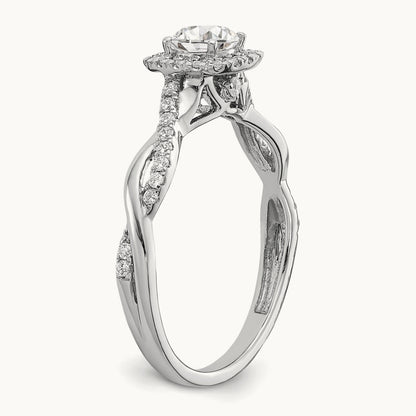 Round Halo Engagement Ring, 0.50 ct tw Lab-Grown Diamond