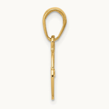 Polished Key and Lock Charm, 14K