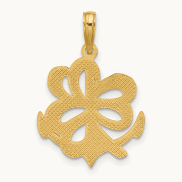 Polished Anchor and Clover Charm, 14K