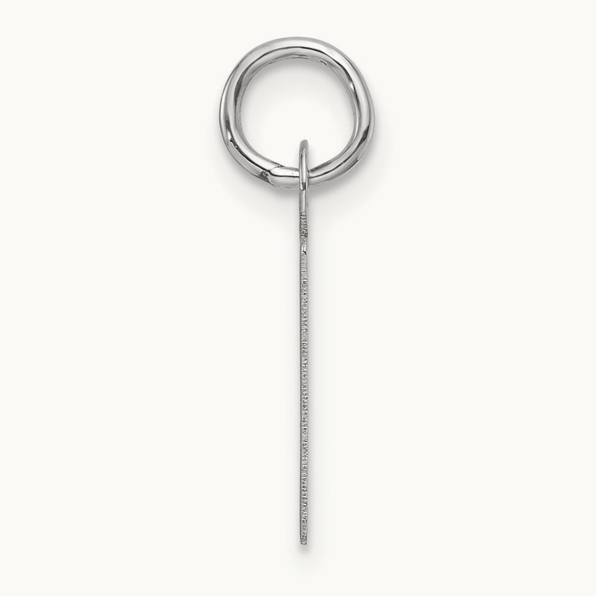 Slanted Block Initial Charm — 14K White Gold, P