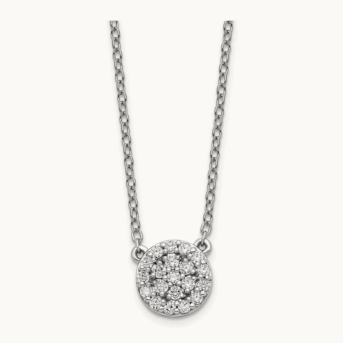Diamond 18in Necklace, 14K White Gold