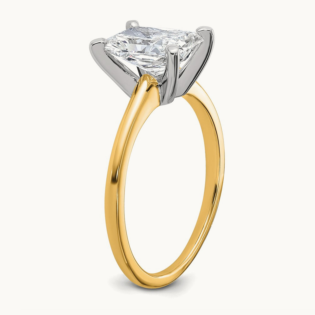 Radiant Solitaire Engagement Ring, 0.50-5.00 ct tw Lab-Grown Diamond — 1 3/4 ct, 14K Two-Tone