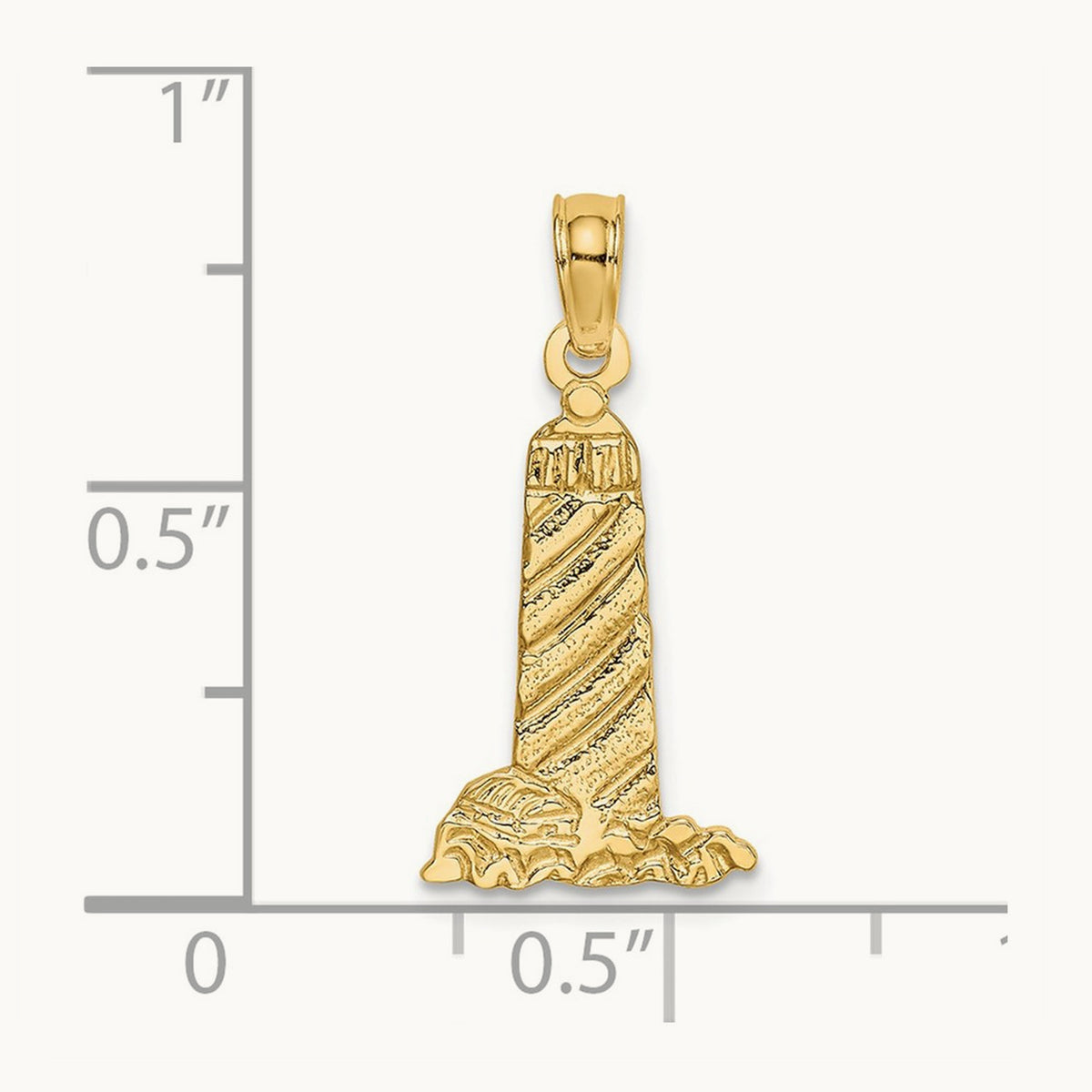 Small Lighthouse W/Building Charm, 14K