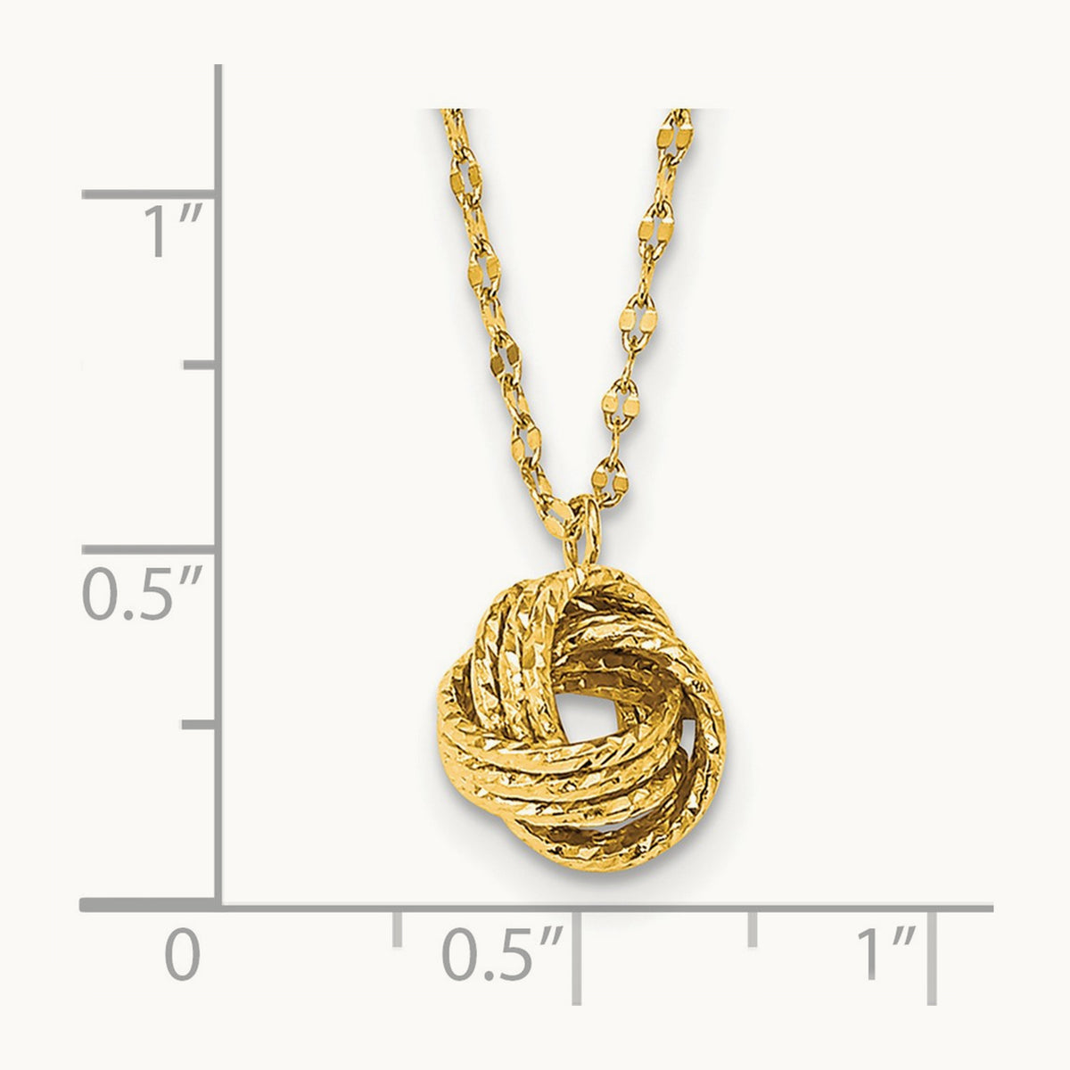 Diamond-cut Love Knot Necklace, 14K