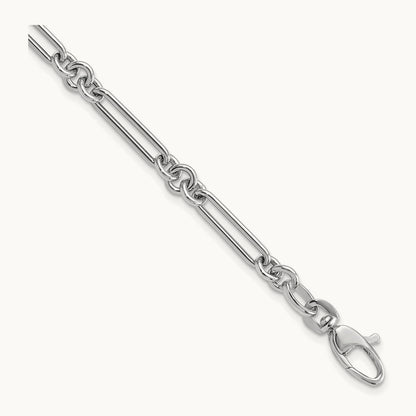 Polished Fancy Link Bracelet, 14K White Gold