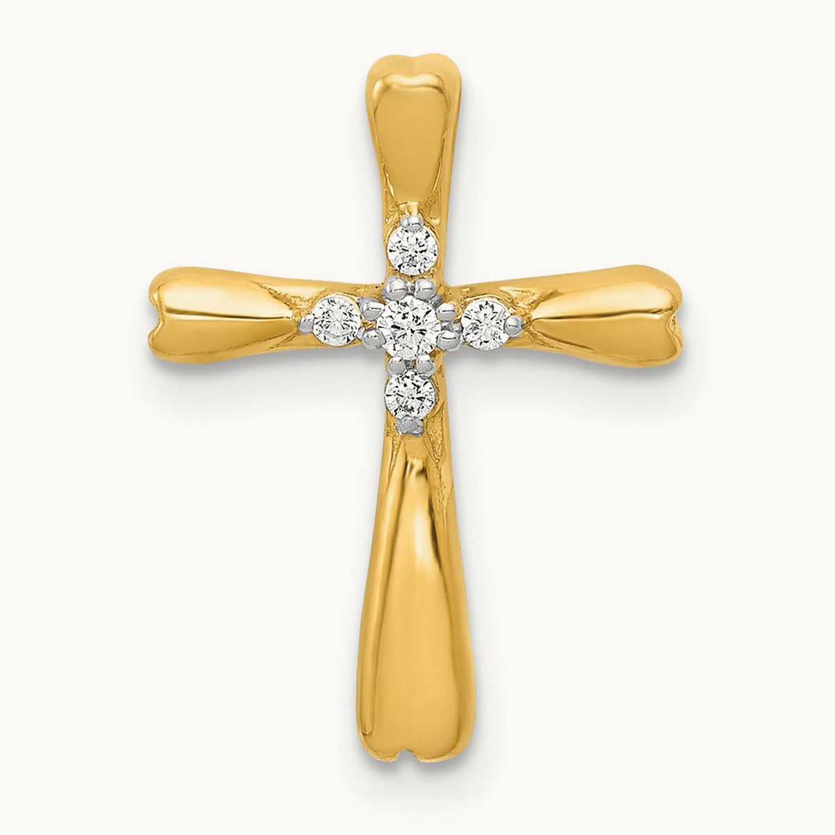Diamond Cross Slide Pendant — 17mm