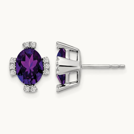 Oval Amethyst and Diamond Earrings — photo set