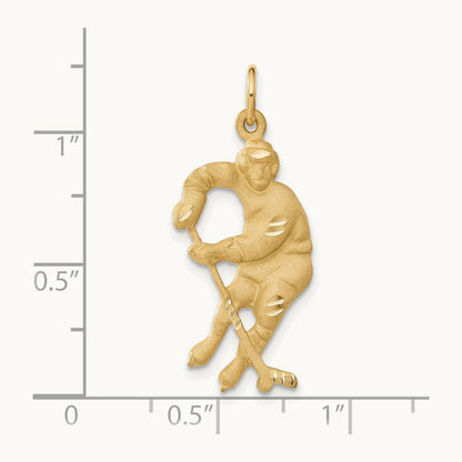 Hockey Player Charm, 14K