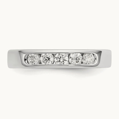 5- Stone Closed Channel Band Mounting, 2.8mm, 14K White Gold
