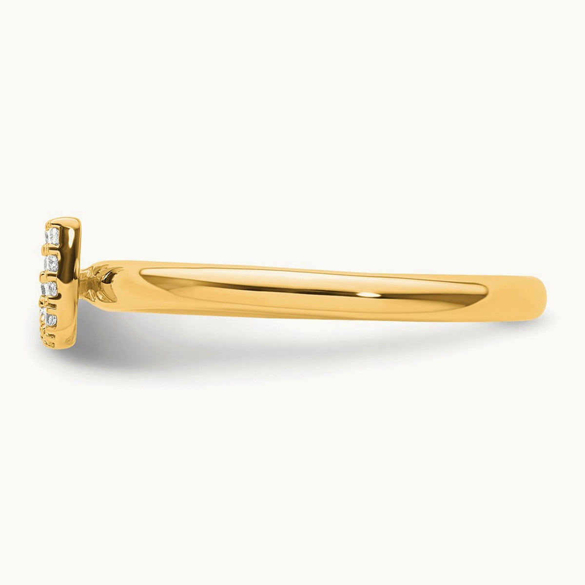 Stackable Diamond Ring — 14K Yellow Gold, U