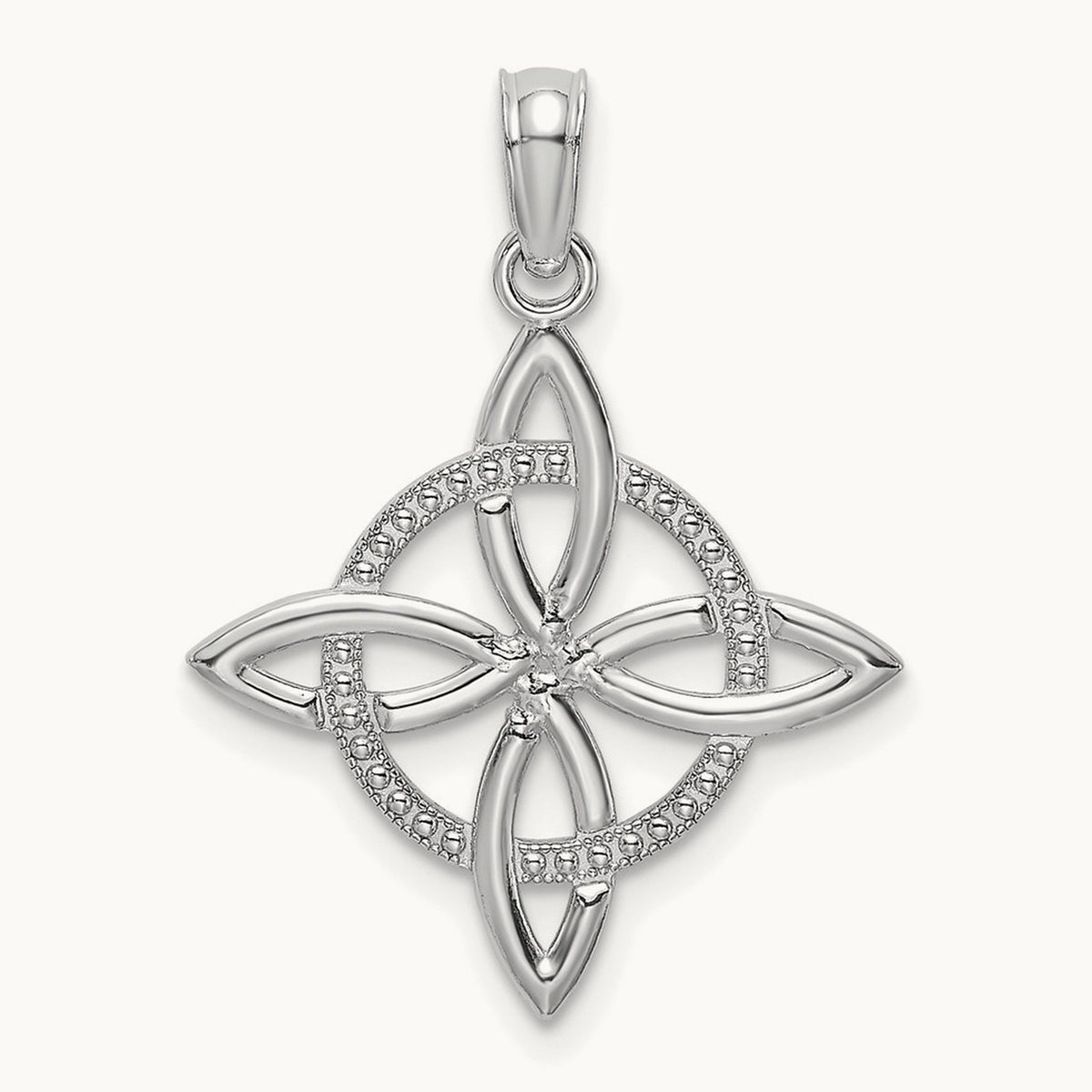 Small Celtic Eternity Knot Charm — 14K White Gold