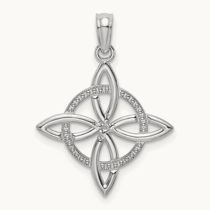 Small Celtic Eternity Knot Charm — 14K White Gold