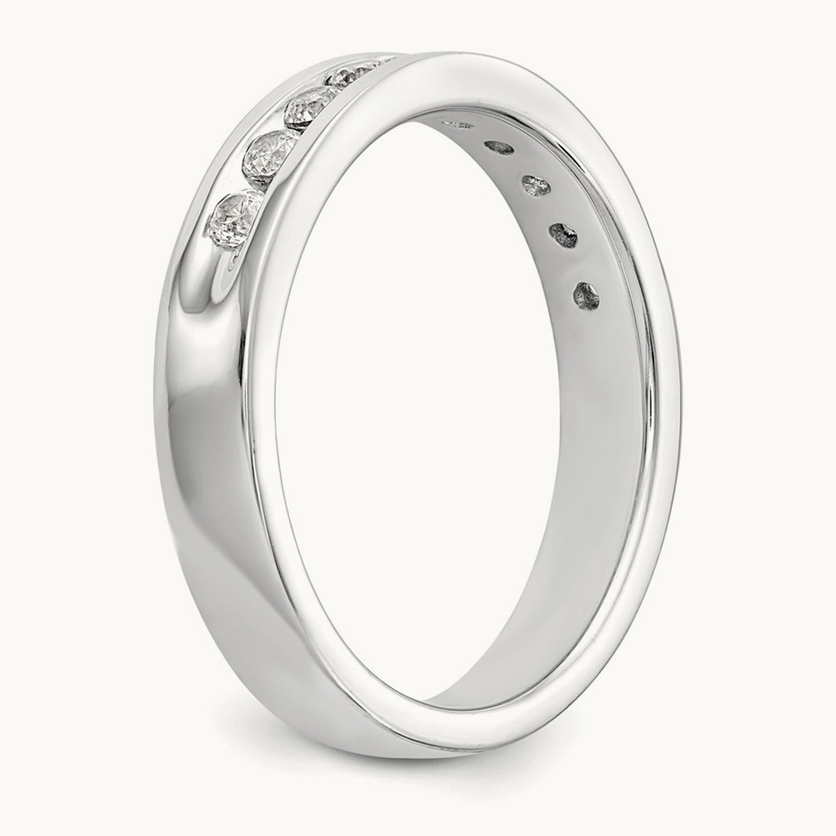 10-Stone Diamond Channel Band, 14K White Gold