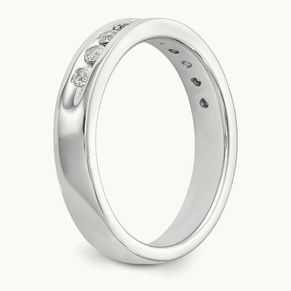 10-Stone Diamond Channel Band, 14K White Gold