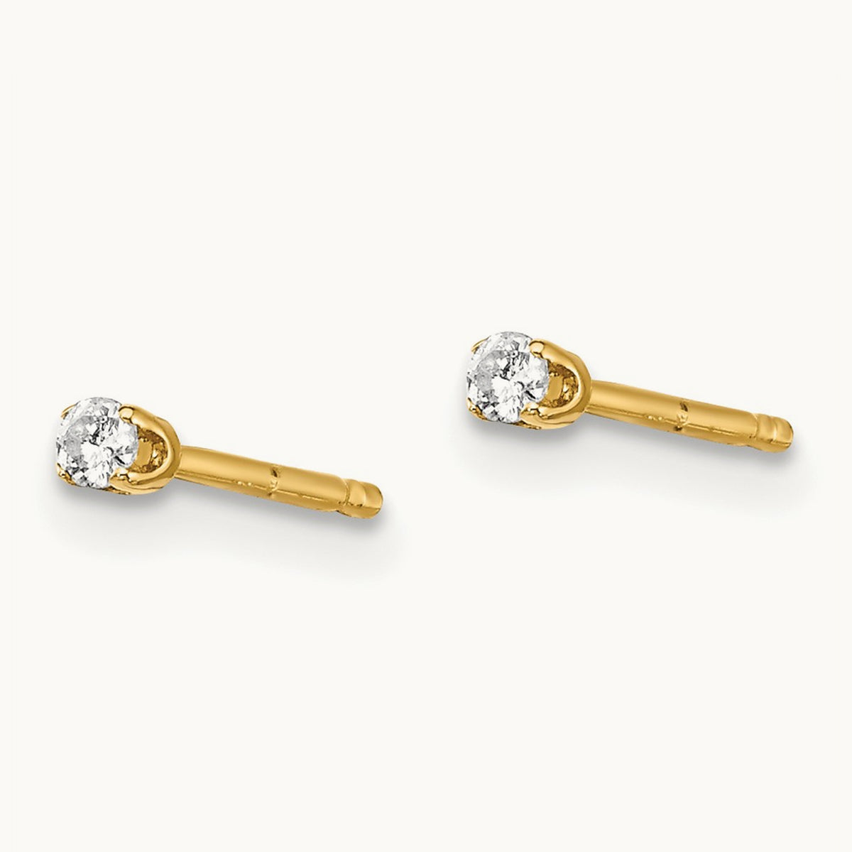 .05ct. I2 K-L Diamond Stud Push-on Post Earrings, 14K Yellow Gold