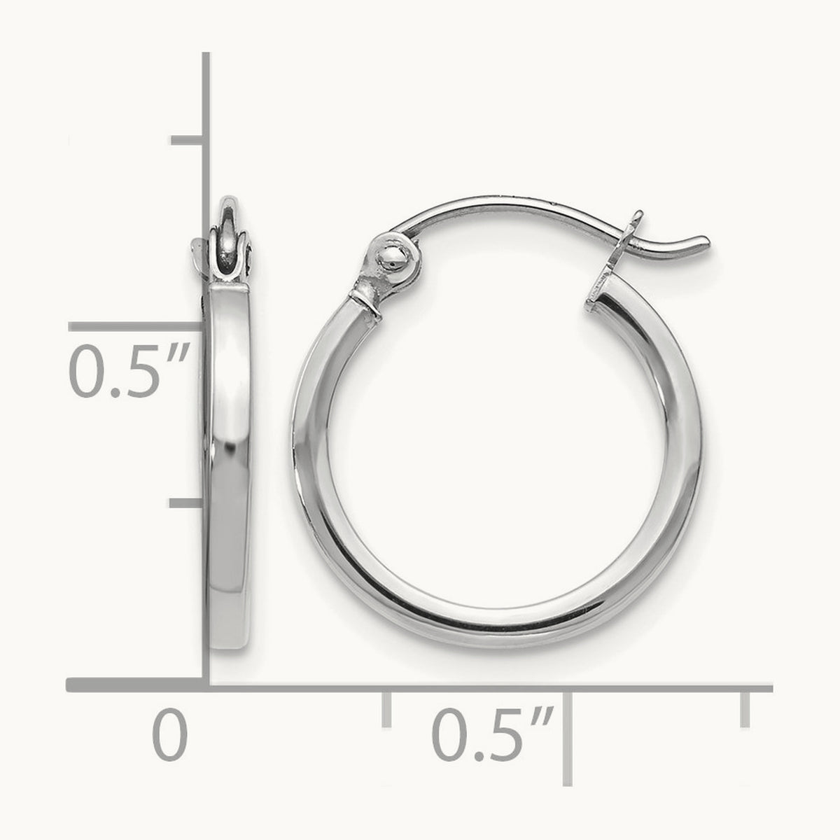 Polished Hoop Earrings, 10K White Gold — Leslie's