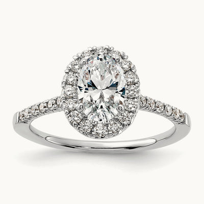 Oval Halo Engagement Ring, 0.25-2.50 ct tw Lab-Grown Diamond — 14K White Gold