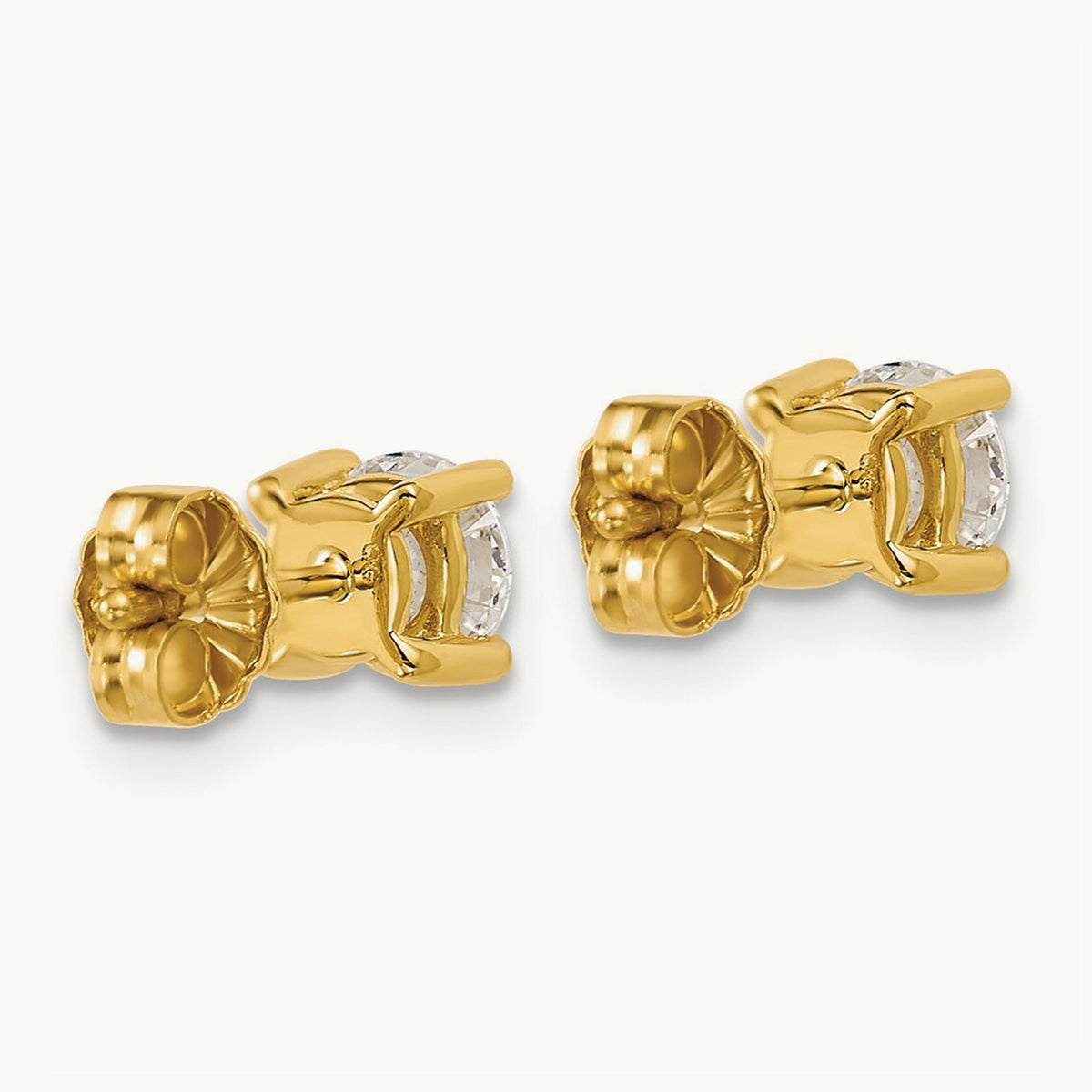 Round Heavyweight Stud Earrings, 0.10-7.00 ct tw Lab-Grown Diamond — 1 ct, 18K Yellow Gold