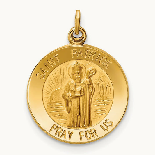 Saint Patrick Medal Charm, 14K