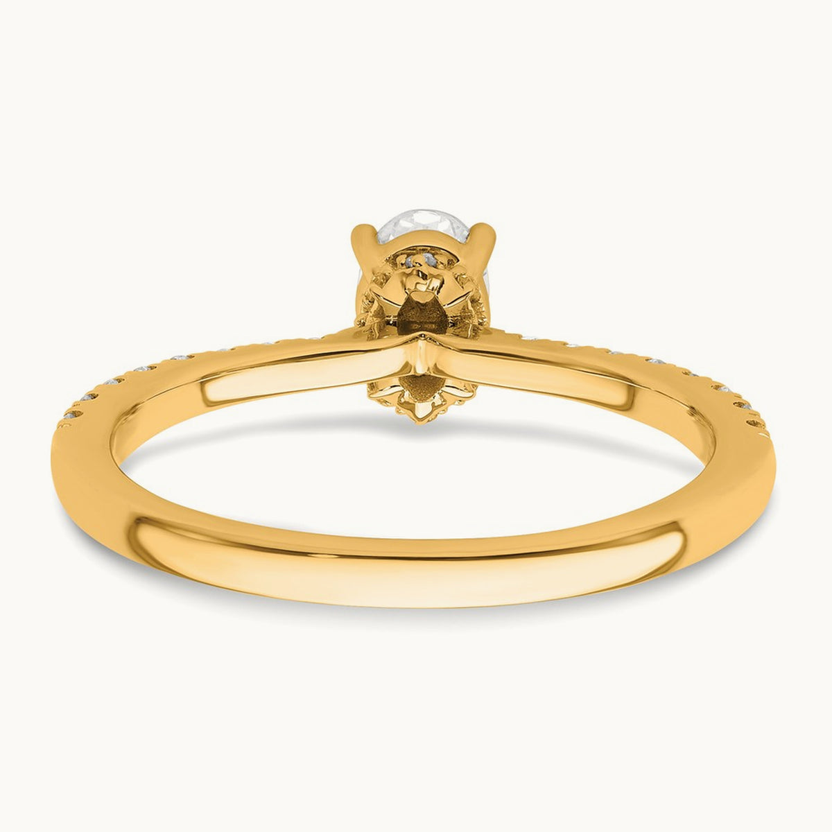 Oval Semi-Mount Solitaire Engagement Ring, 0.25-0.50 ct tw Lab-Grown Diamond — 1/4 ct, VS/SI (Great), 14K Yellow Gold