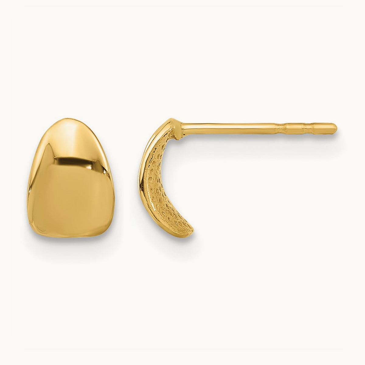 Polished Wavy Post Earrings, 14K