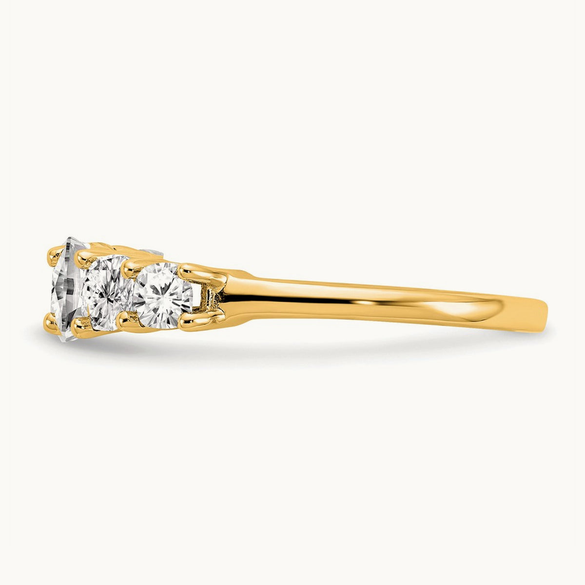 Cushion 7 Stone Band, 1.50-3.25 ct tw Lab-Grown Diamond — 1 5/8 ct, 14K Yellow Gold