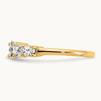 Cushion 7 Stone Band, 1.50-3.25 ct tw Lab-Grown Diamond — 1 5/8 ct, 14K Yellow Gold