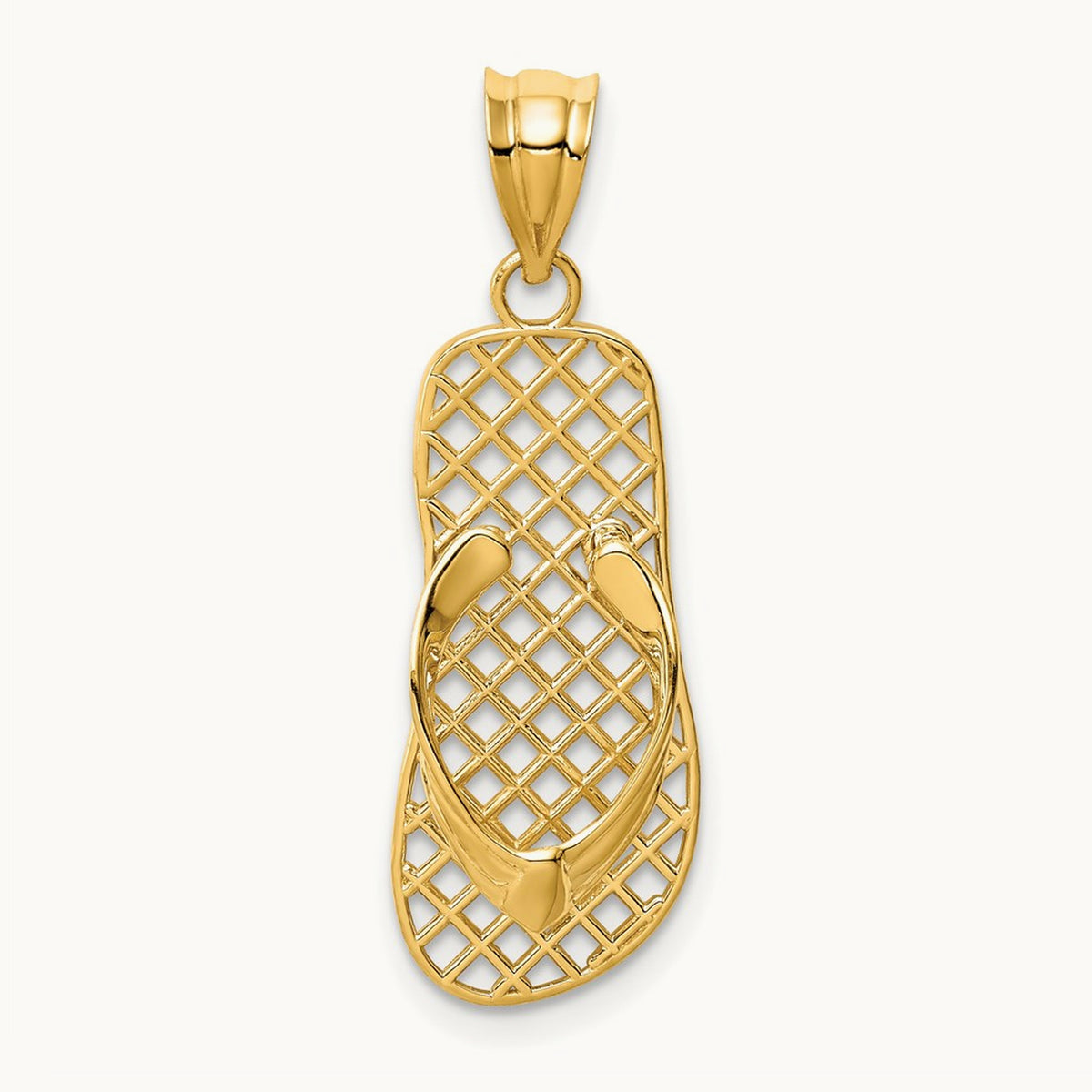 Mesh Flip flop Pendant, 14K
