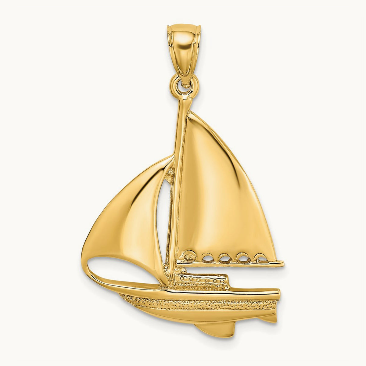 Polished Sailboat Charm — 33.8mm