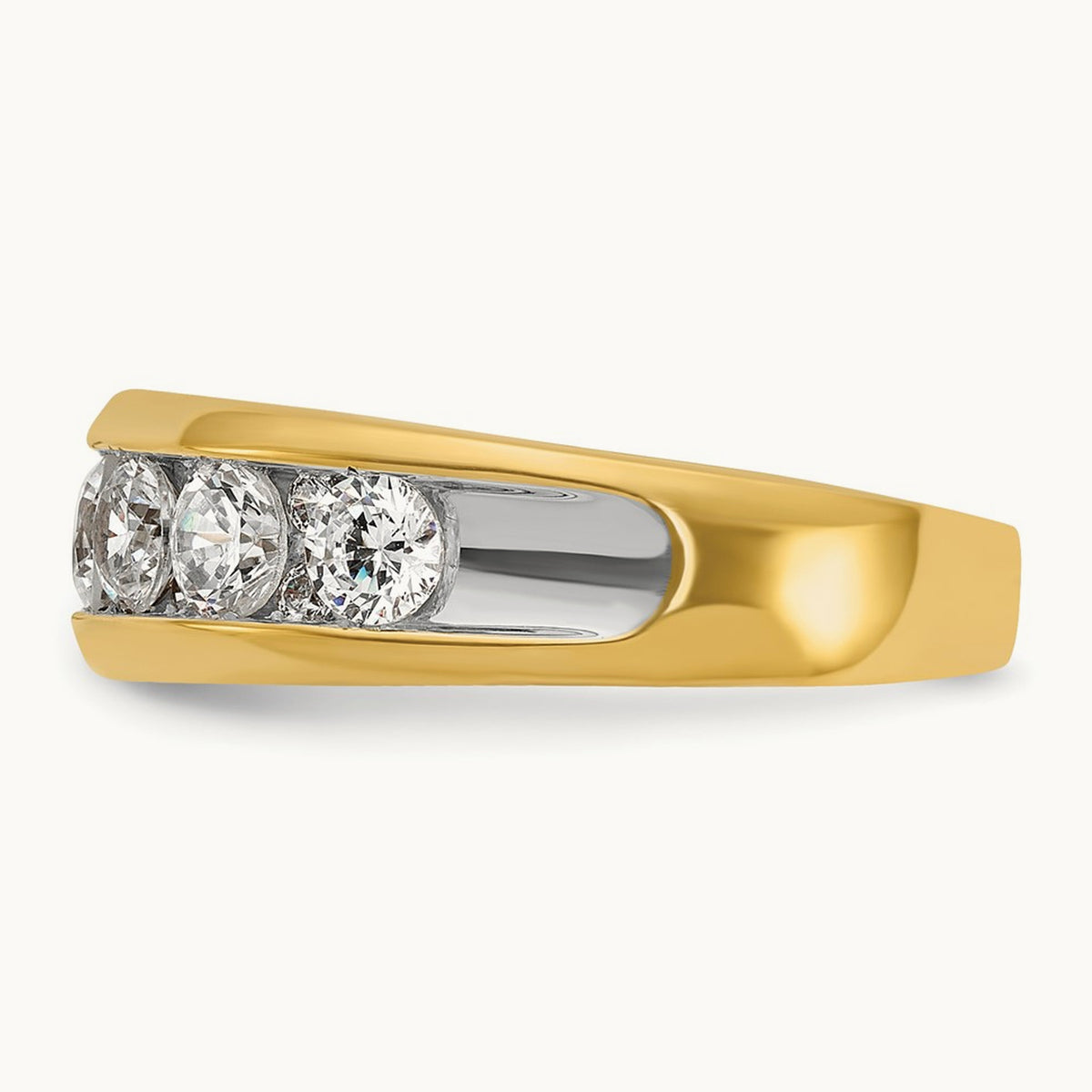 IBGoodman Men's Polished 1.5ctw Diamond Ring, 14K with White Rhodium