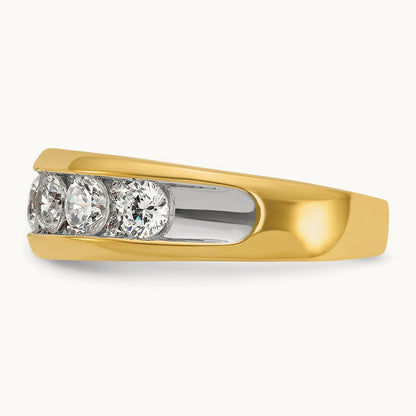 IBGoodman Men's Polished 1.5ctw Diamond Ring, 14K with White Rhodium