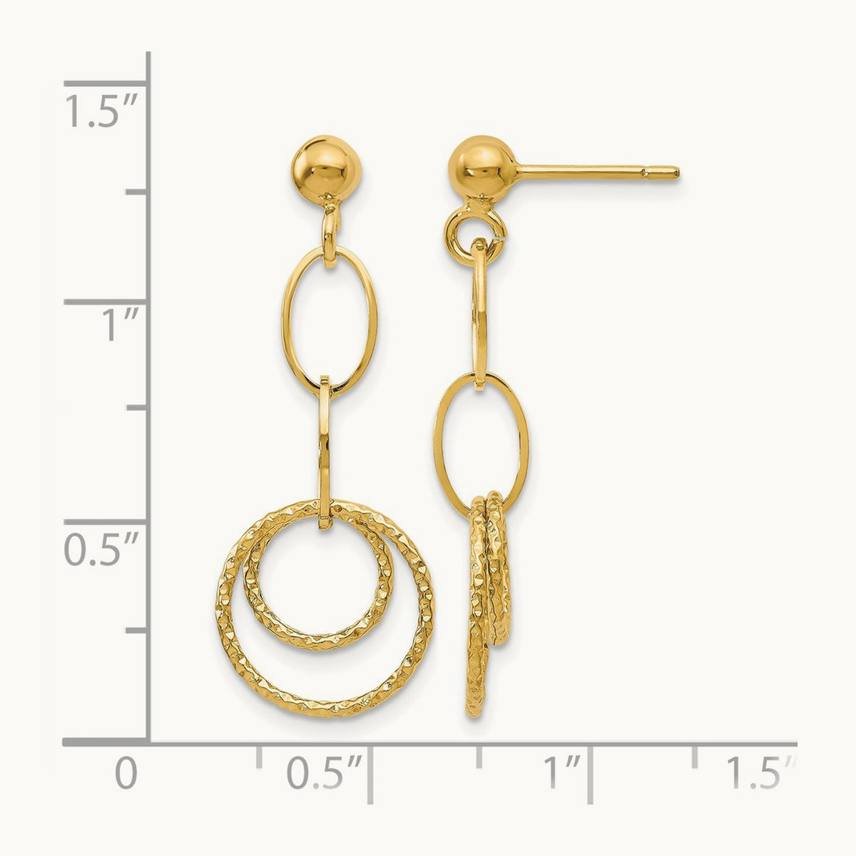 Post Dangle Earrings — Leslie's — 10K Yellow Gold, 32mm