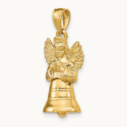 3-D w/ Moveable Angel Charm, 14K