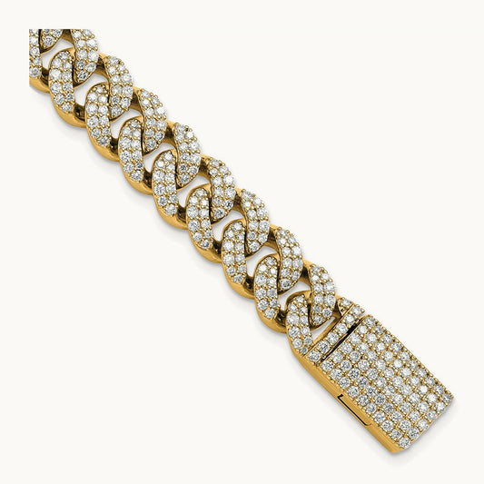 4mm Pavé Cuban Link Bracelet, 6.25 ct tw Lab-Grown Diamond