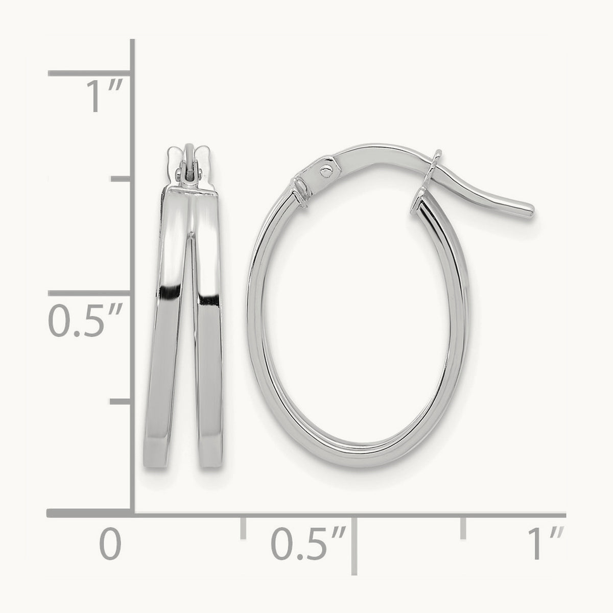 Polished Double Hoops — 14K White Gold