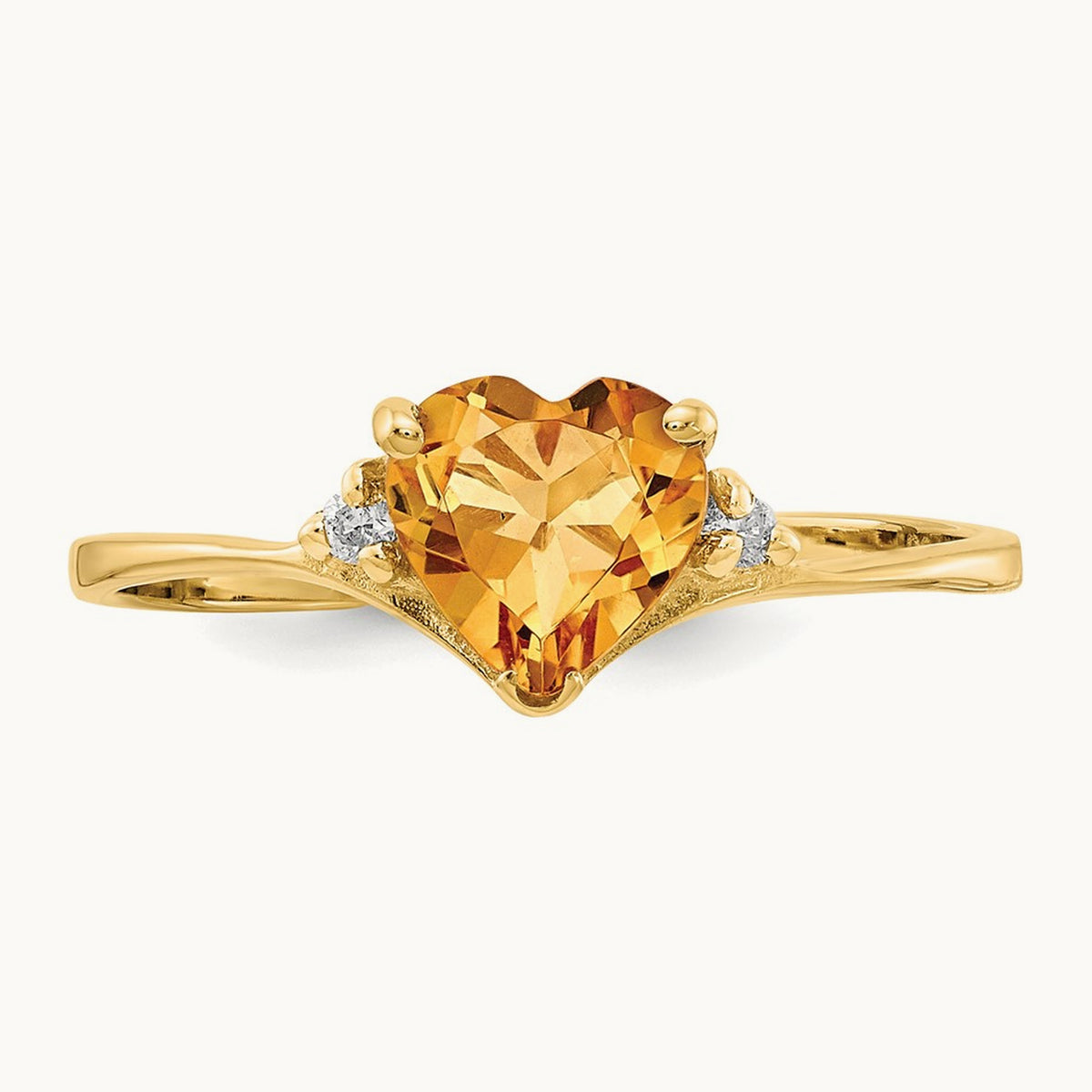 Citrine Diamond Ring, 14K