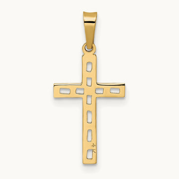 Polished Solid Cross Pendant — 23.71mm