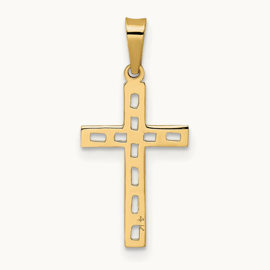 Polished Solid Cross Pendant — 23.71mm