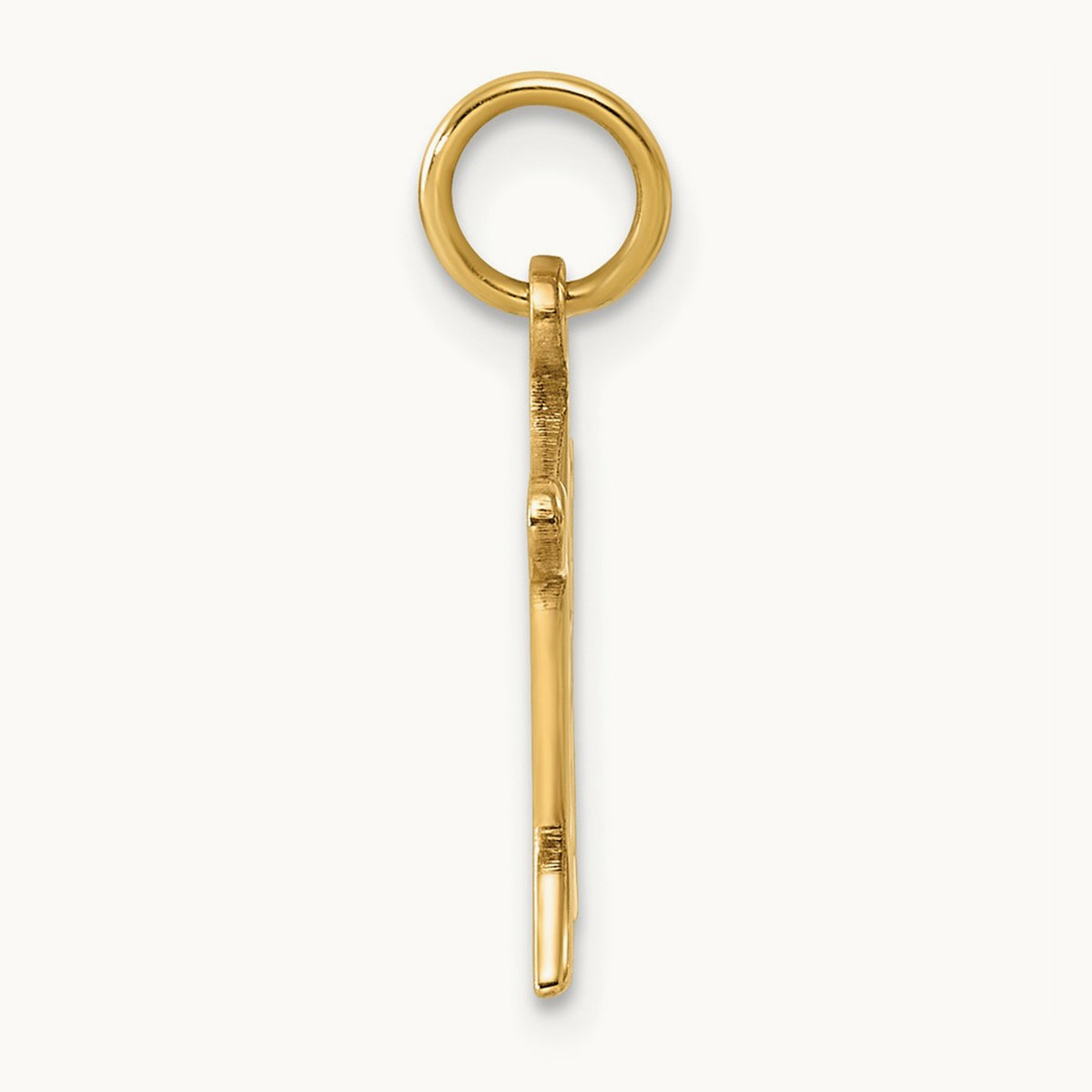 Diamond-cut Initial Charm — 14K Yellow Gold, H