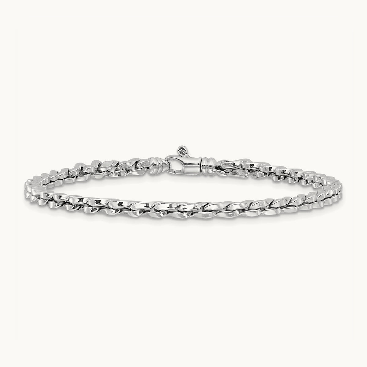 Polished Fancy Link Bracelet, 14K White Gold