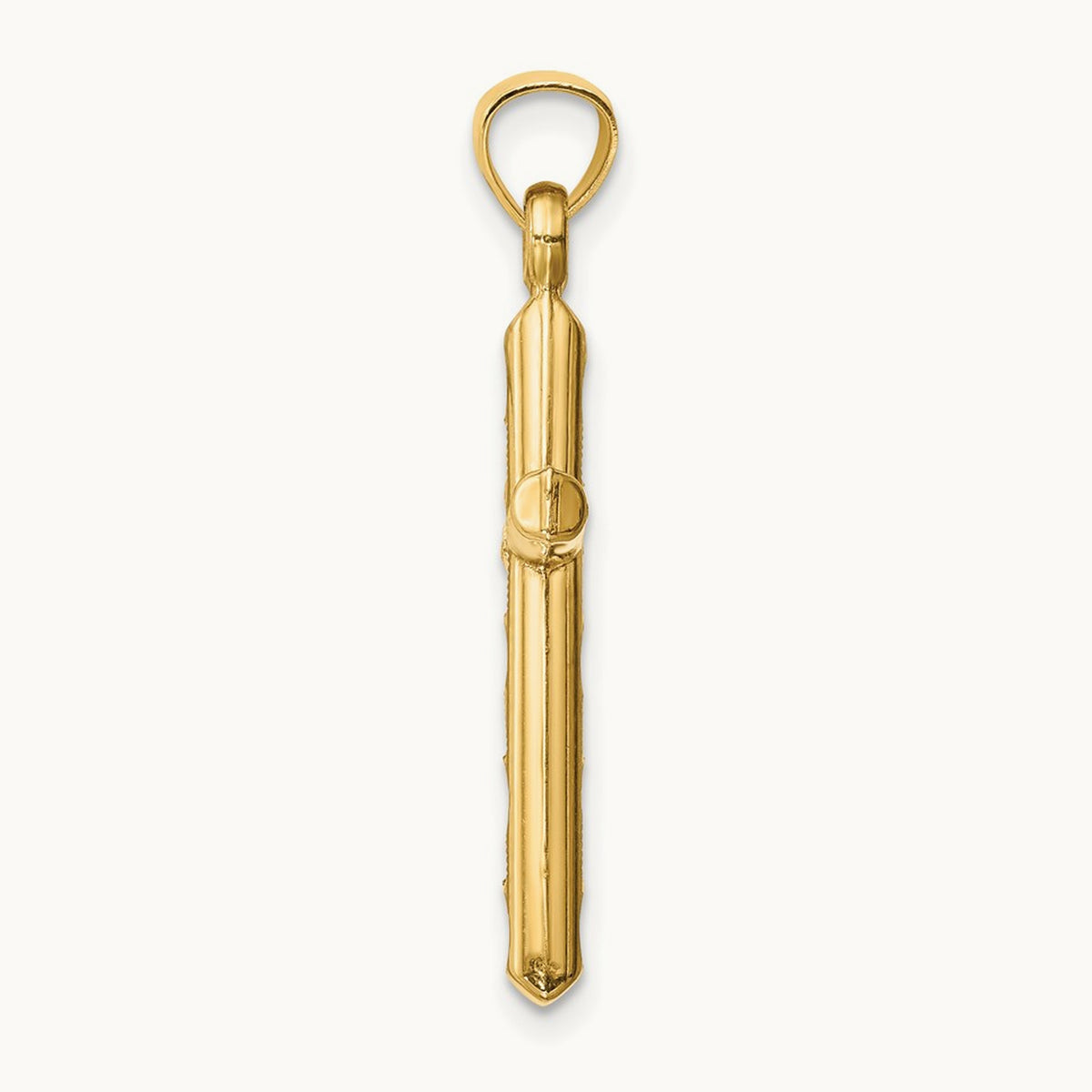 Hollow Diamond-cut Cross Pendant, 14K