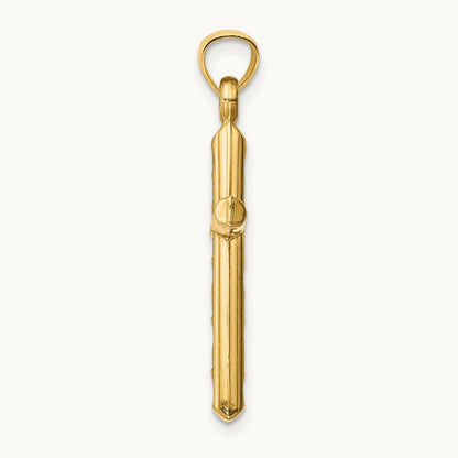 Hollow Diamond-cut Cross Pendant, 14K