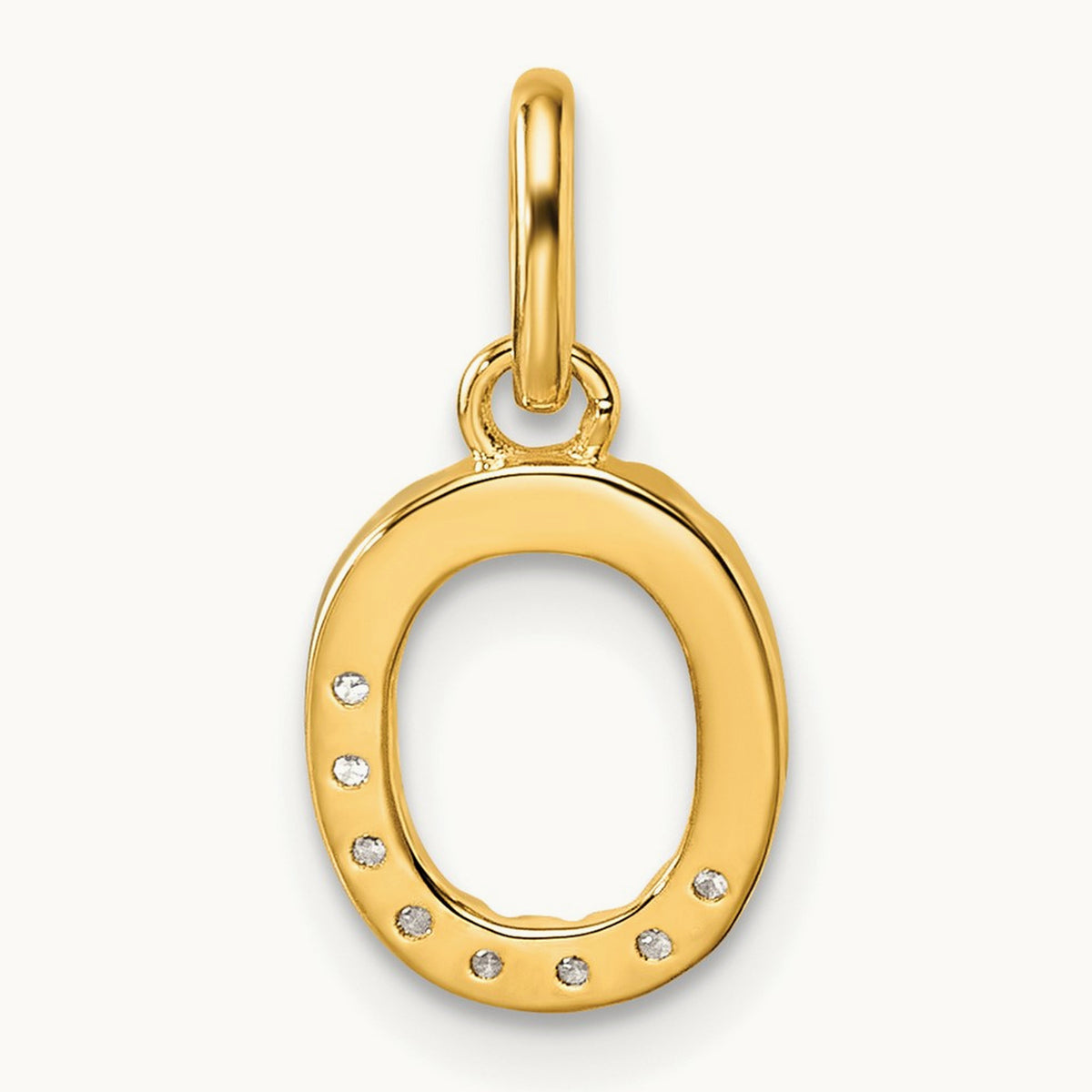 Twisted Diamond Charm — 14K Yellow Gold, O
