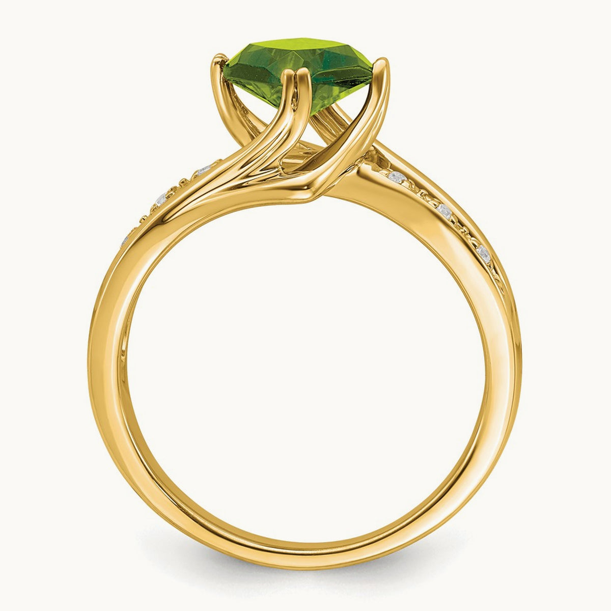 Peridot and Diamond Ring, 14K
